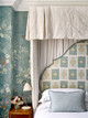 In Room 207 at Charlotte Street Hotel, the Ozone Aqua headboard brings sculptural softness and a rhythmic energy, enriching the refined aqua palette and lending a contemporary lift to the classical interior.